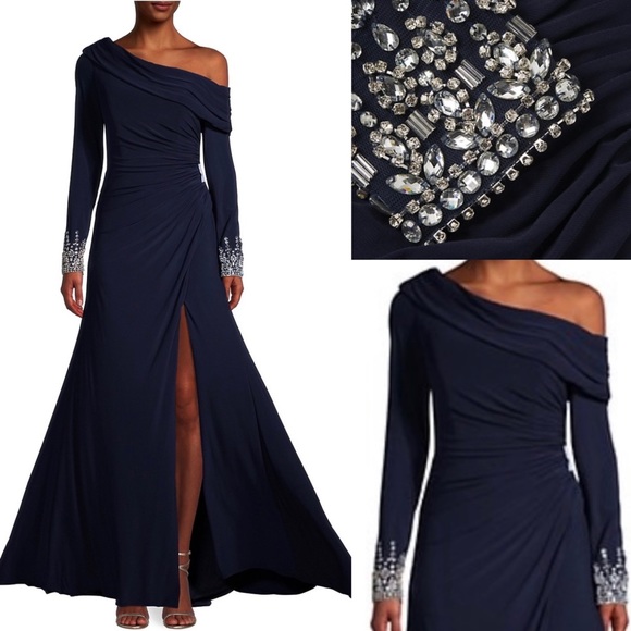 Mac Duggal One-Shoulder Jersey Ruched Gown size 80 4 or 12 Gorgeousdress